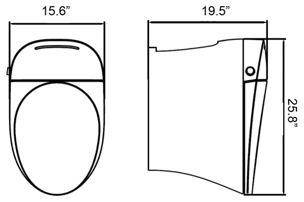 Adele 1-Piece Elongated Electronic Bidet Toilet White