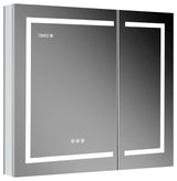 LED Medicine Cabinet With Defog, Dimmer, Makeup Mirror, Outlets, 36x32