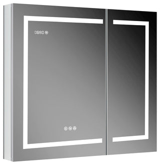 LED Medicine Cabinet With Defog, Dimmer, Makeup Mirror, Outlets, 36x32