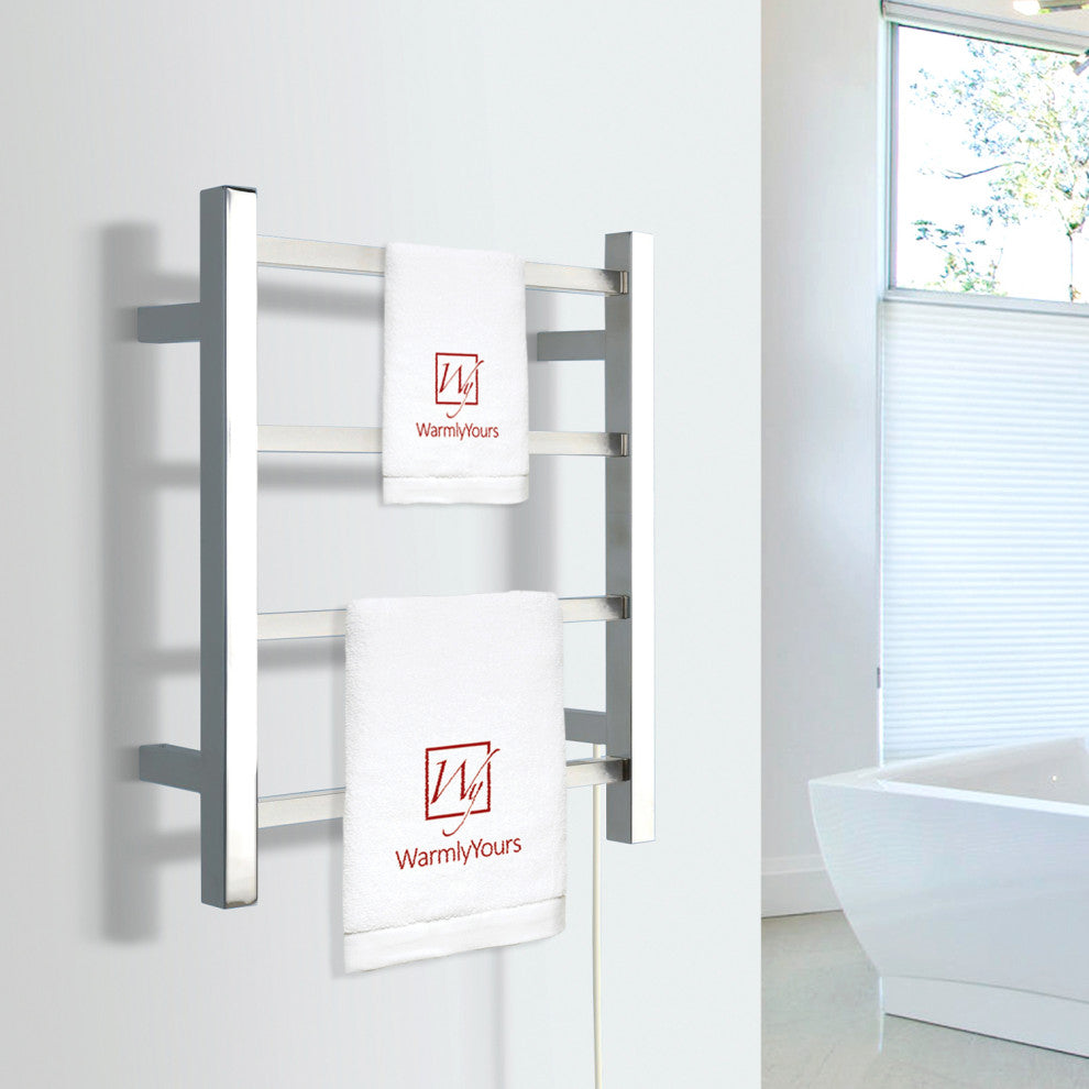 Palma Towel Warmer, Polished, Plug-in, 4 Bars