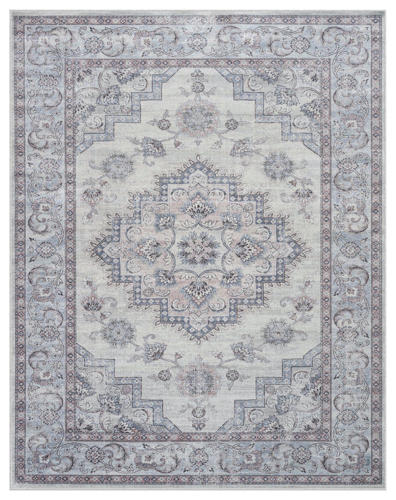 Sonoma Calanthe Gray, Blush, Blue, Ivory Viscose Area Rug