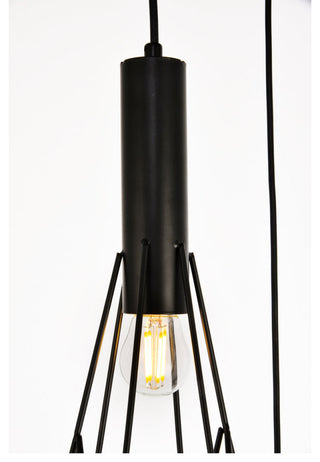 Living District Jago 3-Light Transitional Metal Pendant in Black