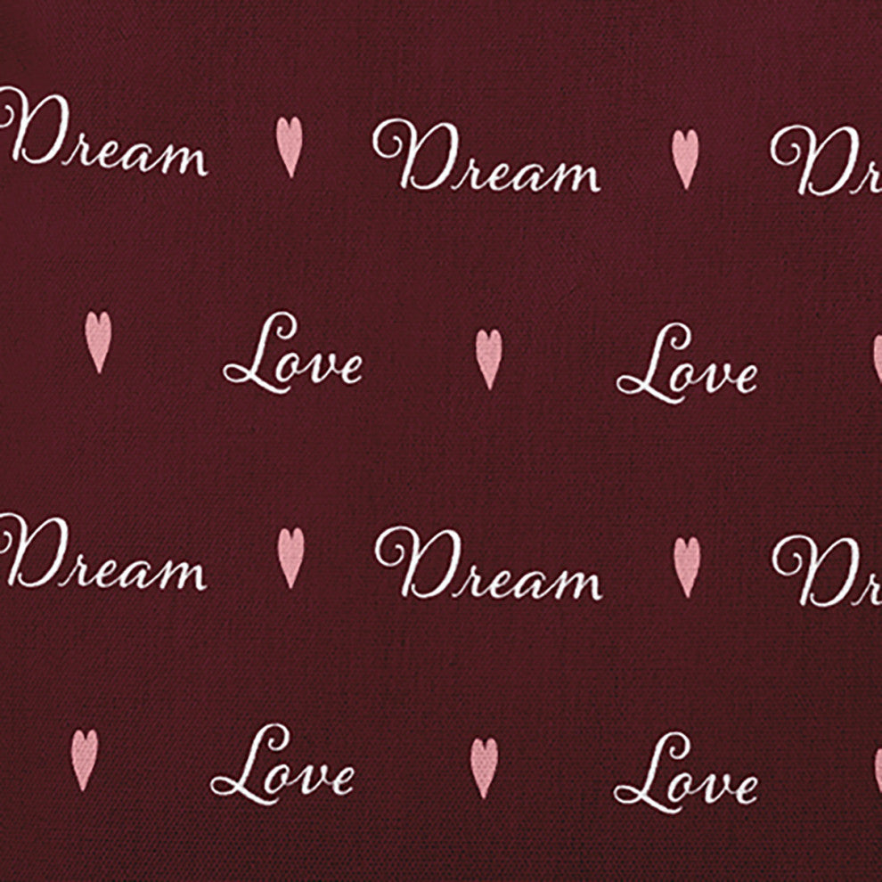 Love Dream Decorative Throw Pillow, Burgandy, 14"x20"