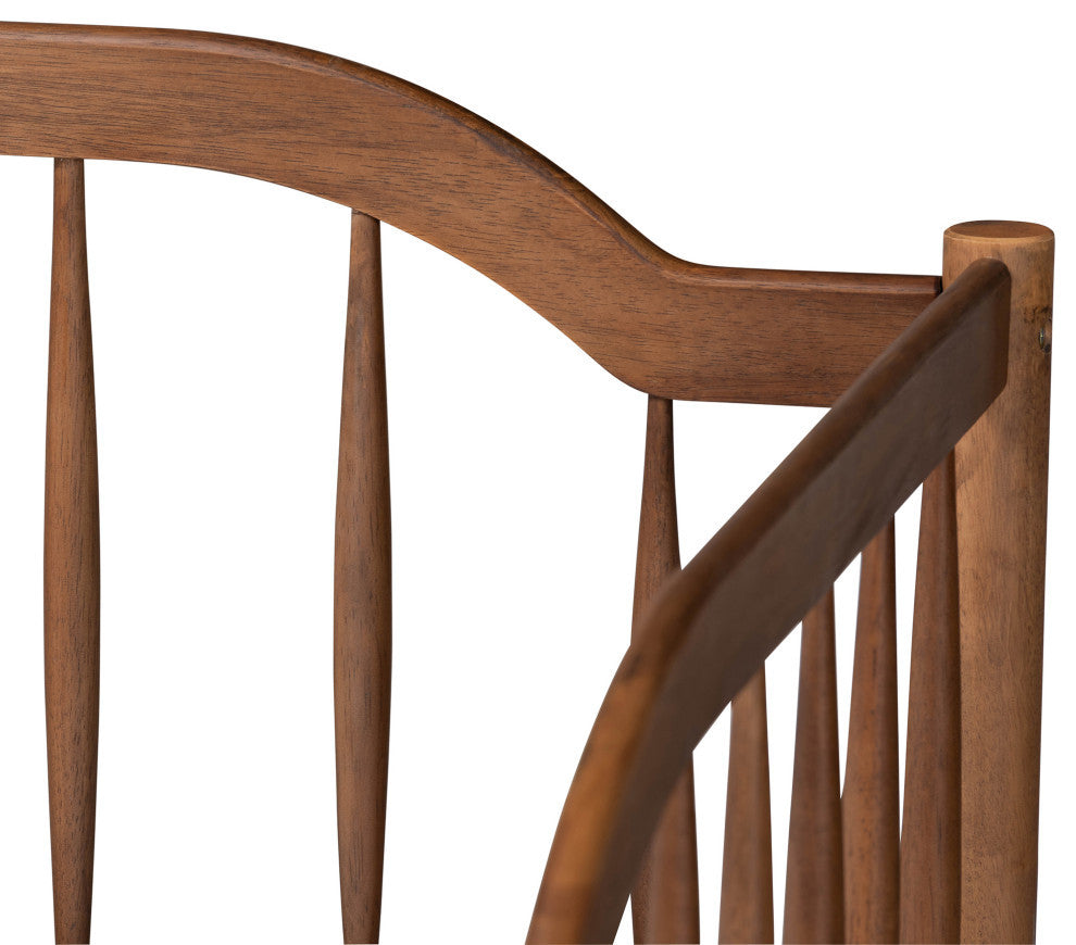 Jennine Mid-Century Twin Size Daybed, Walnut Brown