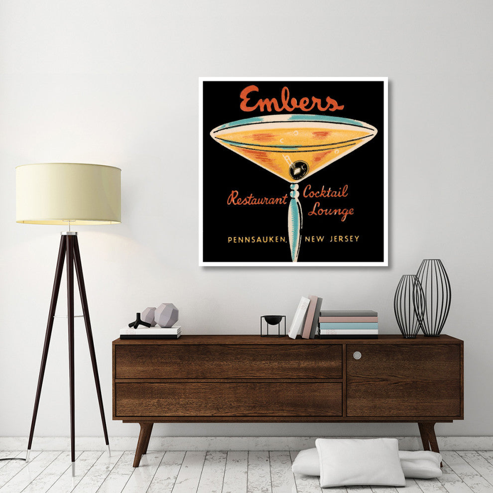 "Embers Restaurant Cocktail Lounge" Print by Vintage Booze Labels, 46"x46"