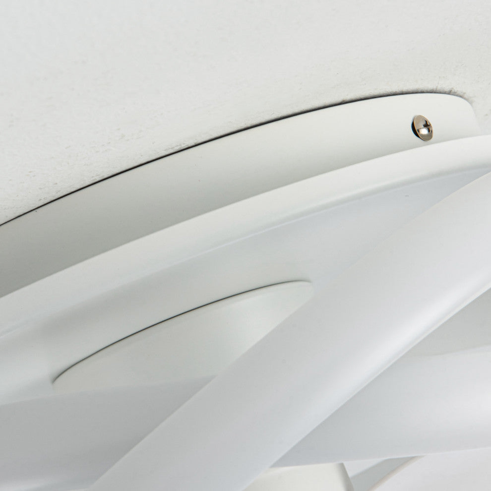 12.5-inch Modern White Small LED Flush Mount Ceiling Fan