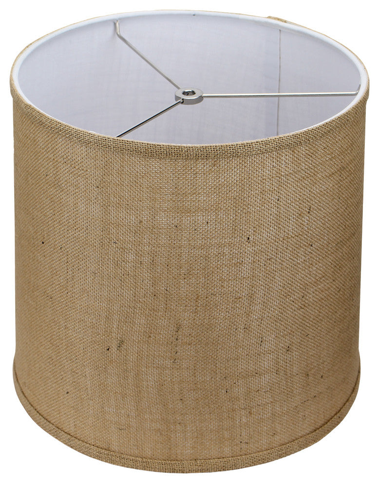 Fenchel Shades 12"x13"x12" Spider Attachment Drum Lamp Shade, Burlap Natur
