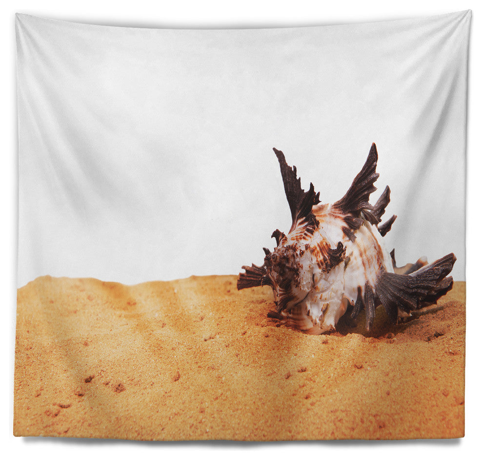 Large Sea Shells on Sand Seascape Wall Tapestry, 60"x50"