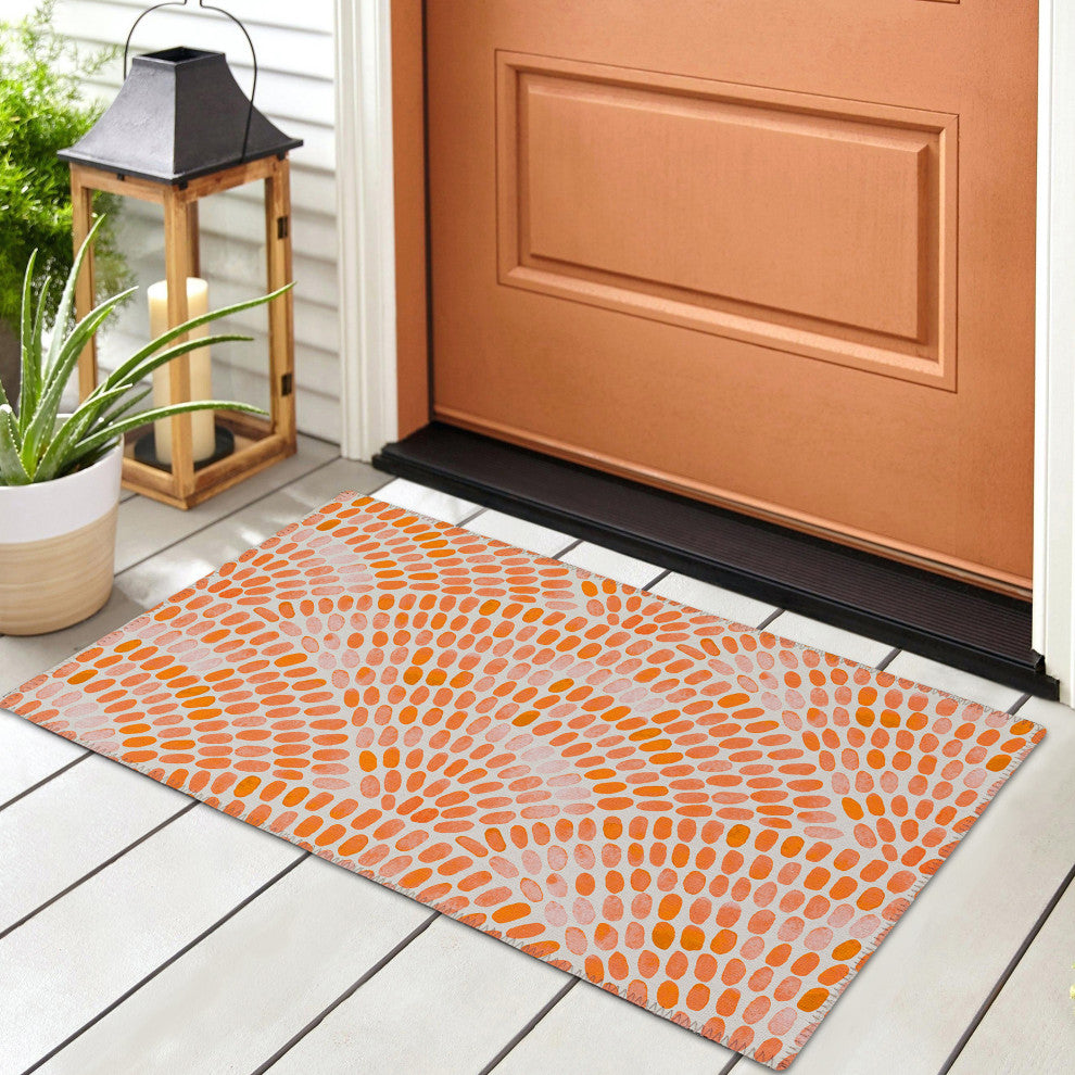 Indoor/Outdoor Seabreeze SZ7 Salmon Machine Washable 1'8" x 2'6" Rug