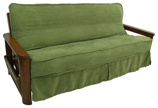 Solid Microsuede 8 to 9" Full Futon Slipcover, Sage Green