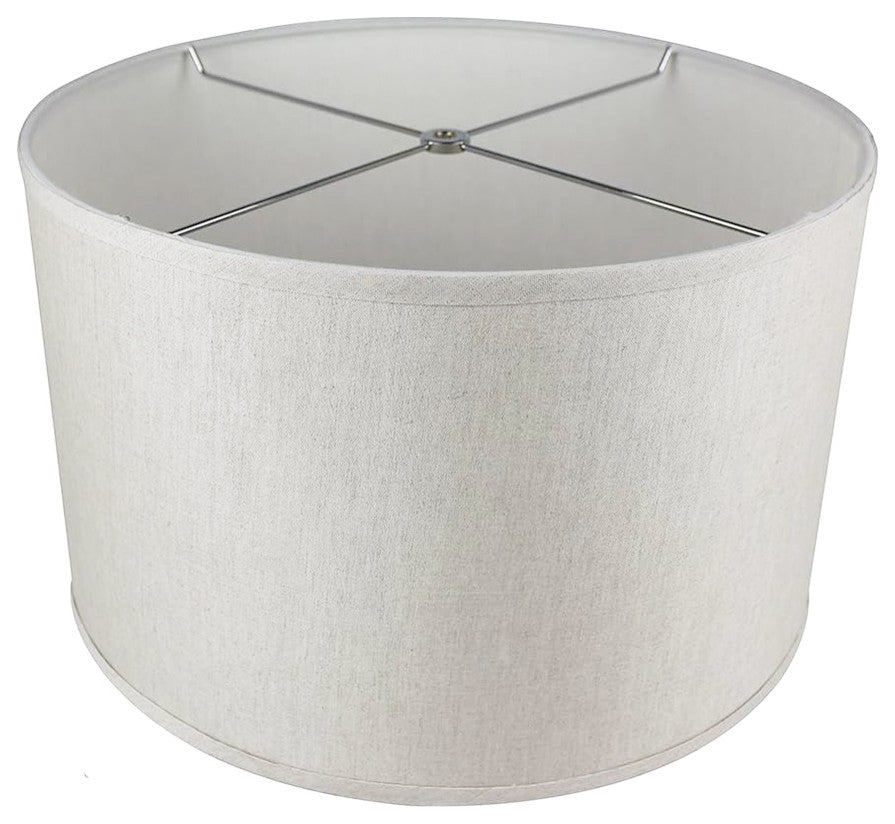 Classic Drum Smooth Linen Lamp Shade, Oatmeal, 16"