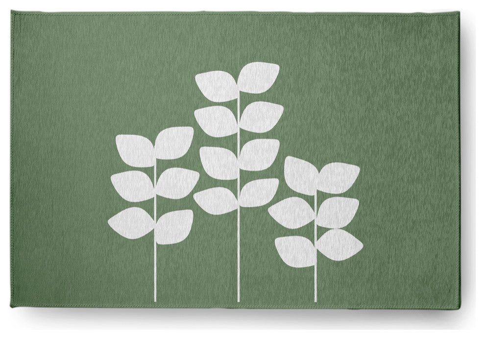 Simple Stems Spring Chenille Rug, Muted Green, 4'x6'