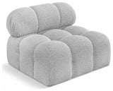 Ames Boucle Fabric Modular Chair, Grey, Armless Chair