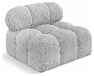 Ames Boucle Fabric Modular Chair, Grey, Armless Chair