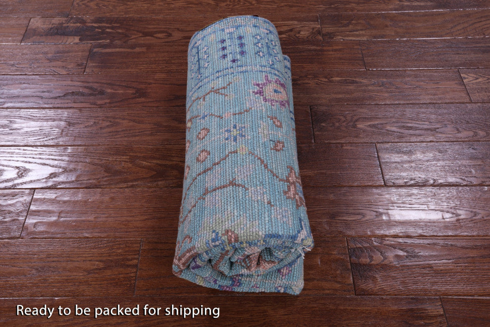 Hand Knotted Turkish Oushak Wool Rug 4' 1" X 6' 0" - Q15329