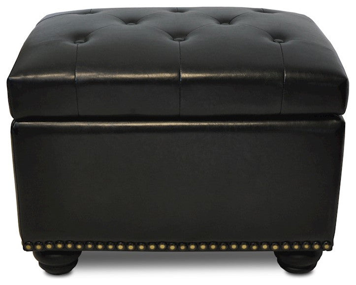 Convenience Concepts Designs4Comfort 5th Avenue Storage Ottoman, Black