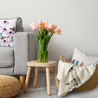 60 x 80 in Easter Bunny Triplets Throw Blanket, Ocean Abyss Green