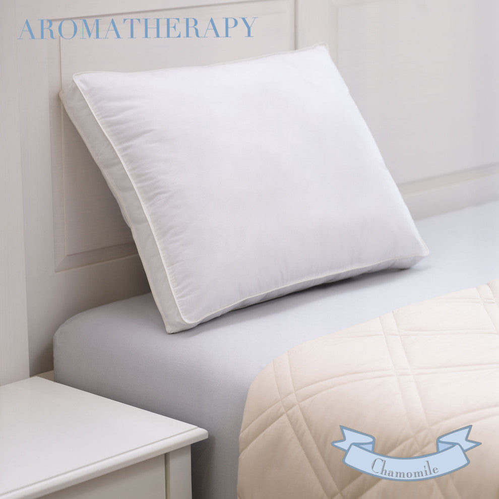 Chamomile Aroma Infusion Cotton Gusset Bed Pillow, King