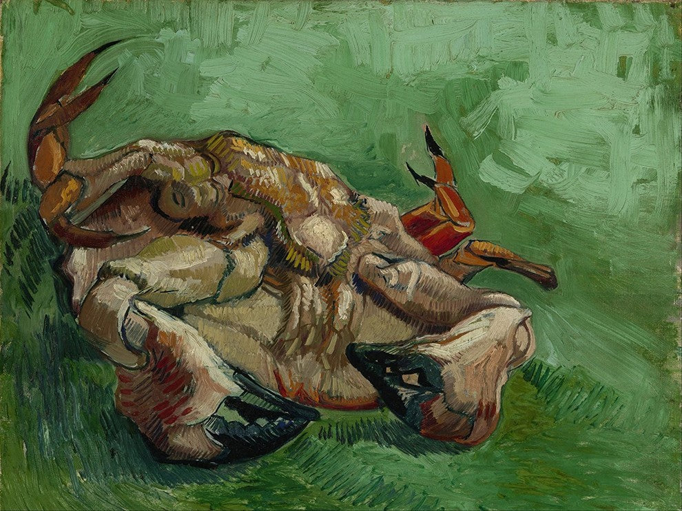 Tile Mural, Still Life A Crab On Its Back By Vincent Van Gogh Ceramic, Glossy