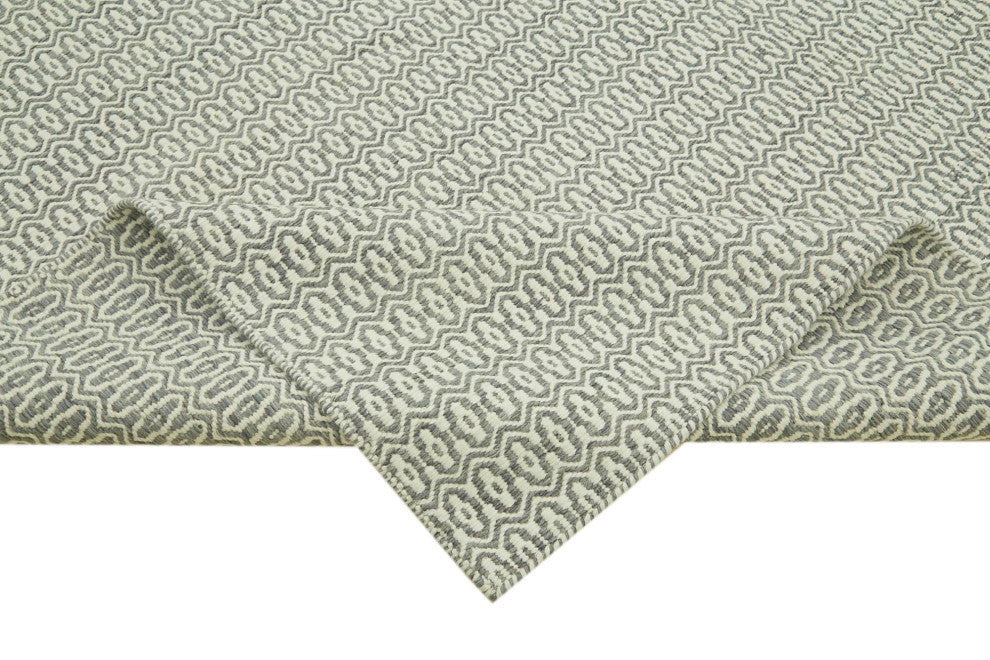 Rug N Carpet - Handmade Modern Design 9' 0'' x 12' 0'' Wool Flatweave Kilim Rug