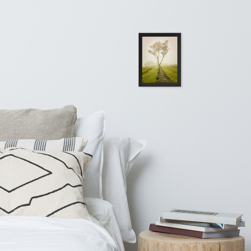 Calming Morning Rural Landscape Framed Photo Paper Wall Art Prints, Black, 8" X 10"