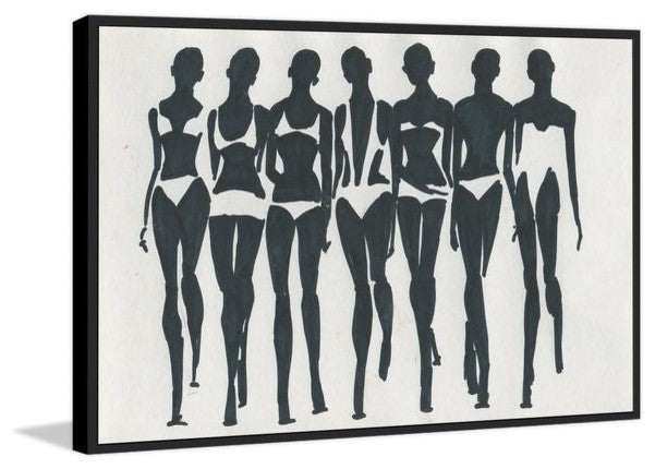 "Bikini Style" Floater Framed Painting Print on Canvas, 60"x40"