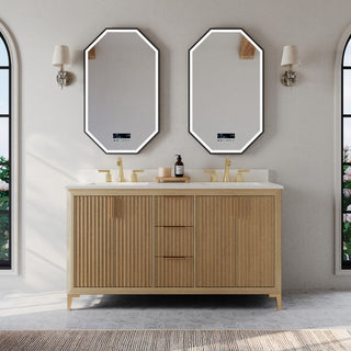 Turlington Bath Vanity Set, Oak, 60"