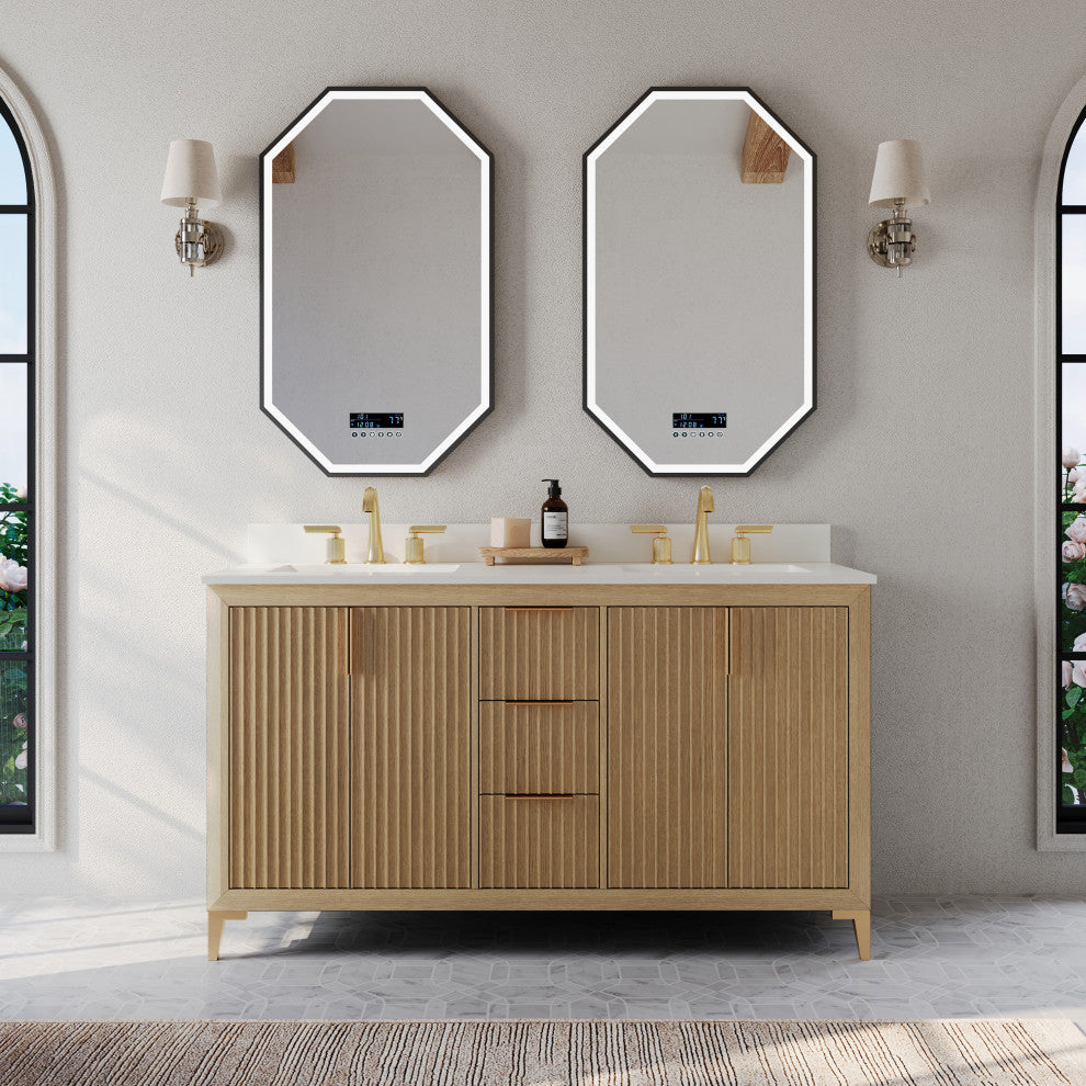 Turlington Bath Vanity Set, Oak, 60"