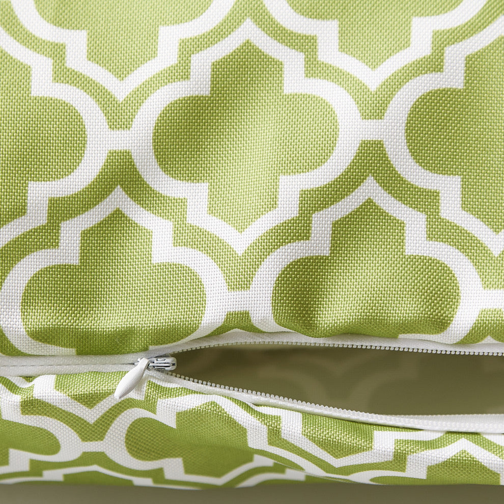 Green Lattice Outdoor Pillow Cover 18x18 (Set of 2)