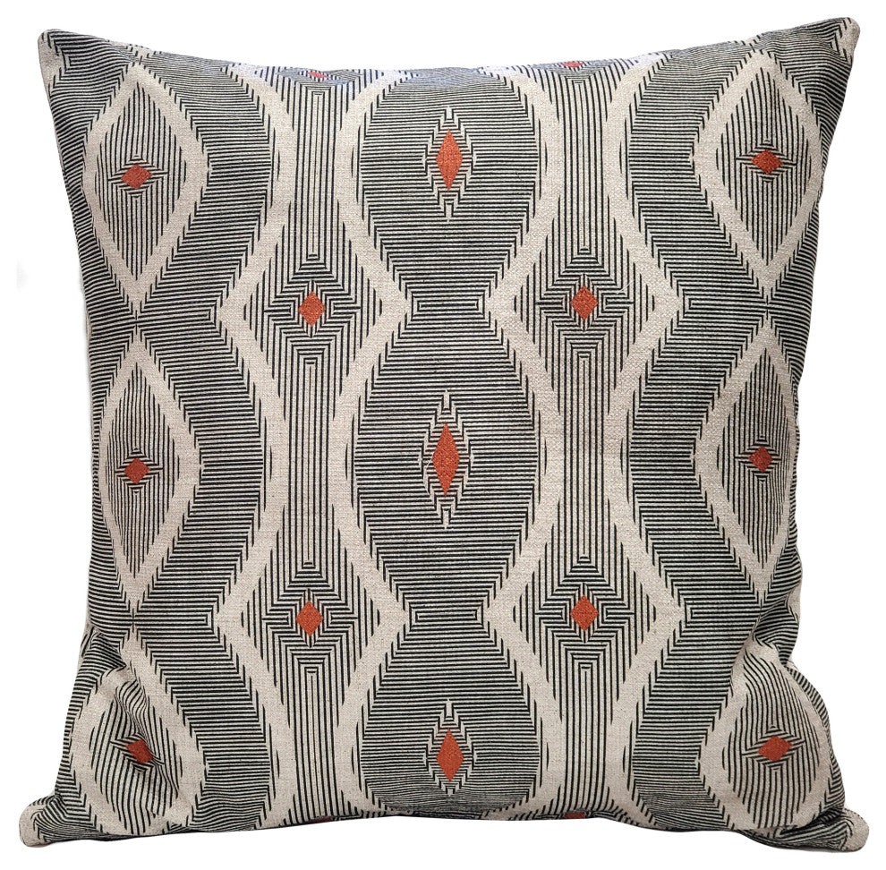Desmond Red Diamond Pillow 19x19, with Polyfill Insert