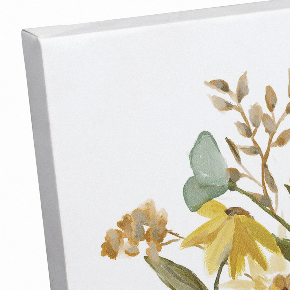 Pumpkin Watercolor Florals 3 16x20 Canvas Wall Art