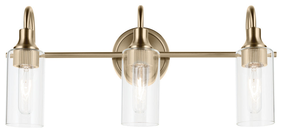23" 3-Light Vanity Light With Clear Glass