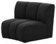 Infinity Boucle Fabric Upholstered Modular Chair, Black