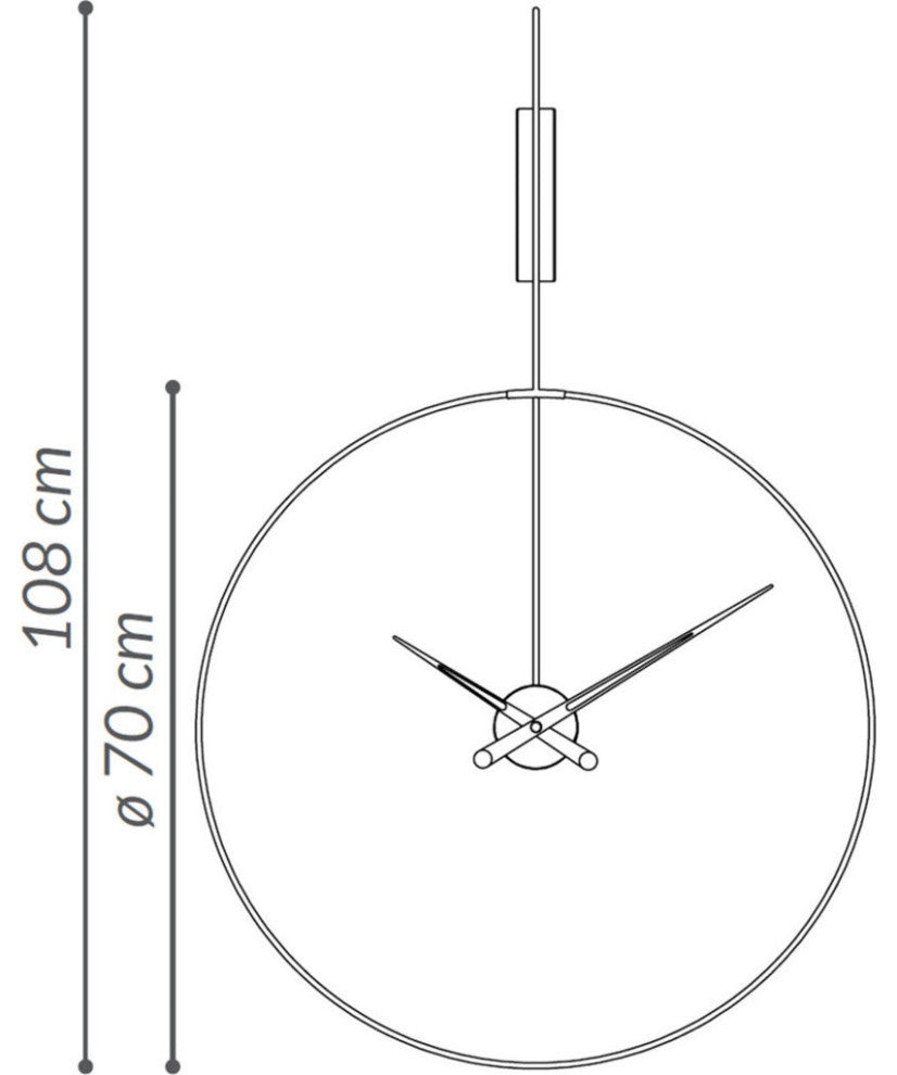 Nomon Daro T Clock | Graphite Finished Box and Ring, Hands In Walnut Wood