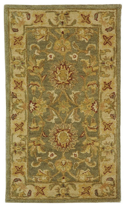 Safavieh Antiquities at313a Rug, Green/Gold, 4'6"x6'6" Oval