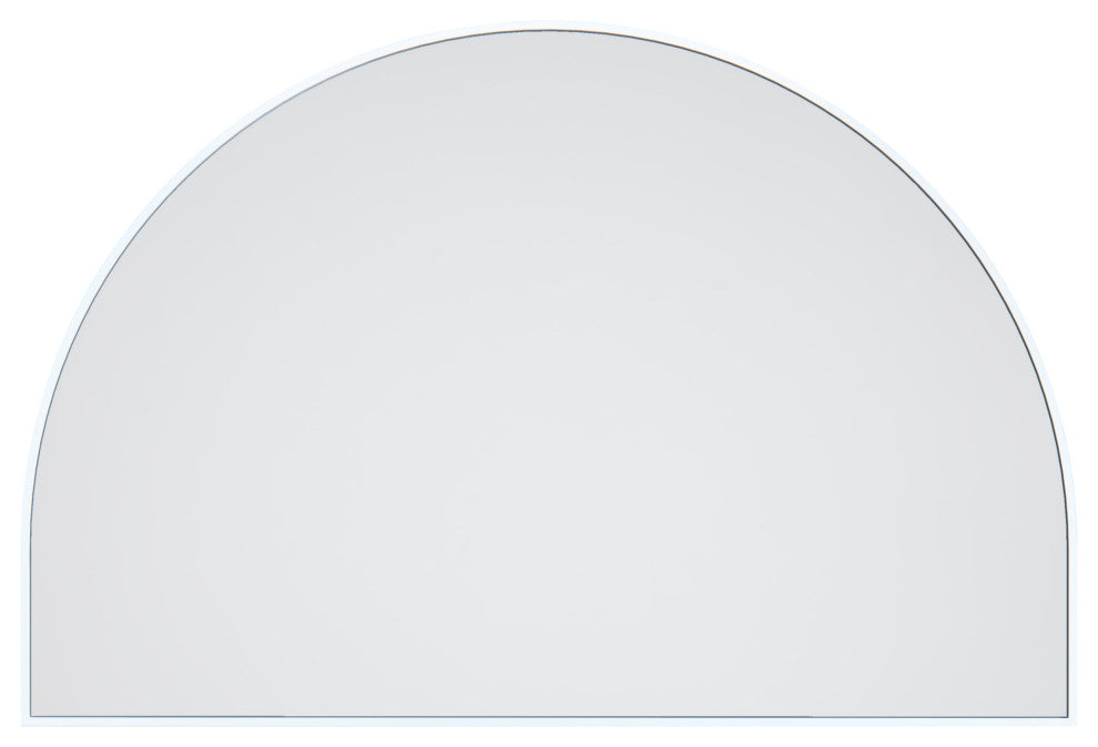 48" W X 32" H Arch Shape Stainless Steel Framed Mirror, White