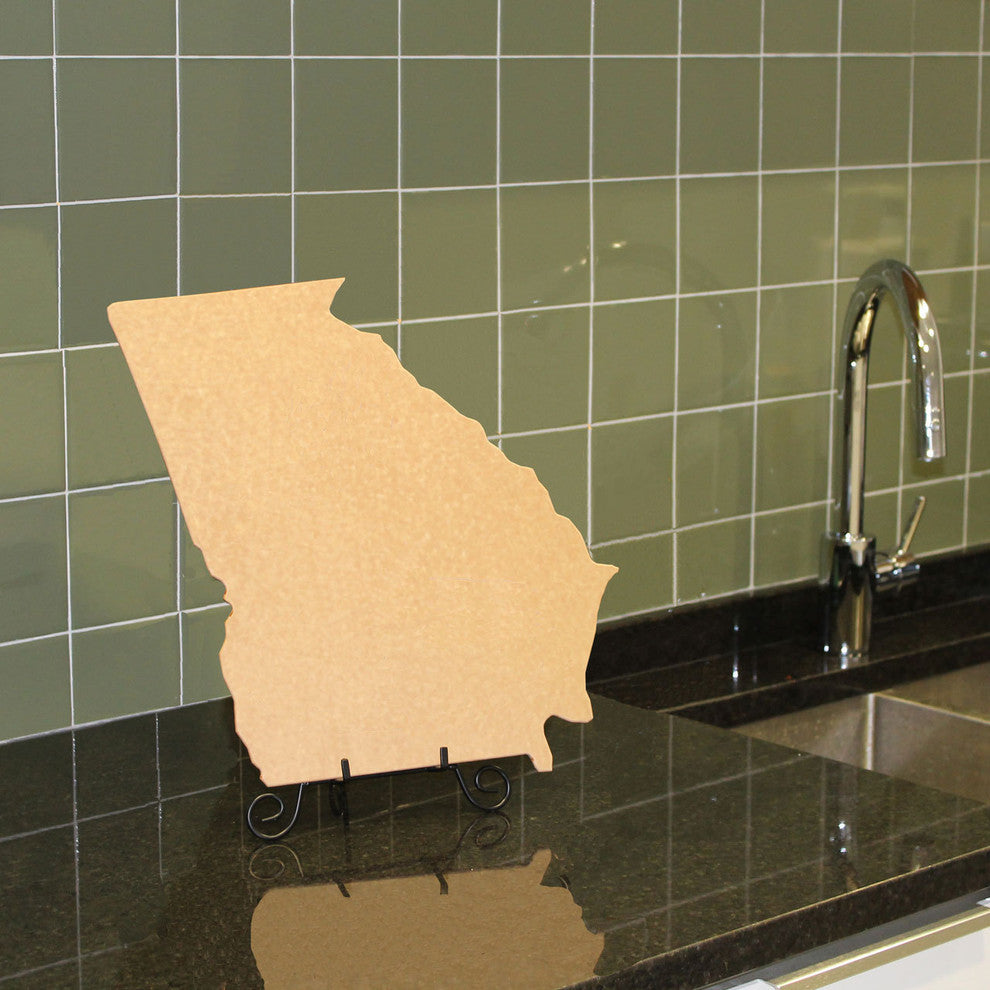 State Shaped Cutting Boards, Amber Bamboo, Georgia