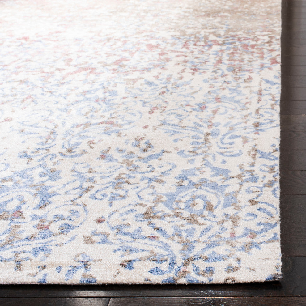Safavieh Expression Collection EXP477 Rug, Ivory/Blue, 8'x10'