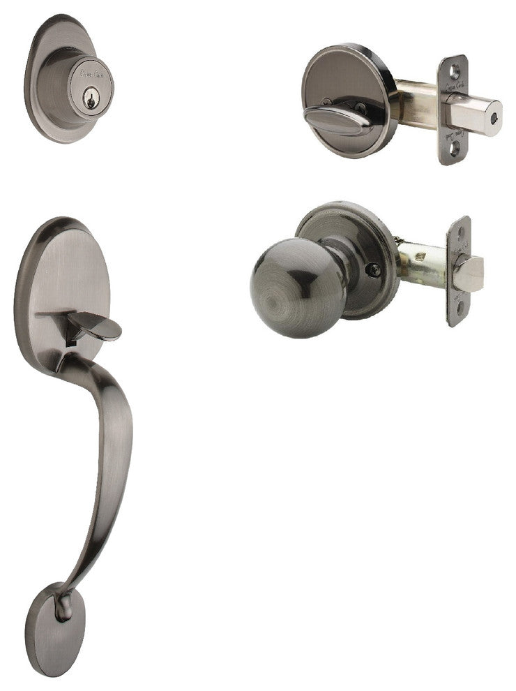 Active Handle Set, Ball Knob Interior Trim, Antique Nickel