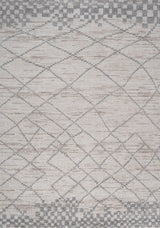 Asilah Moroccan Modern Diamond Runner Rug, Light Gray, 5 X 8
