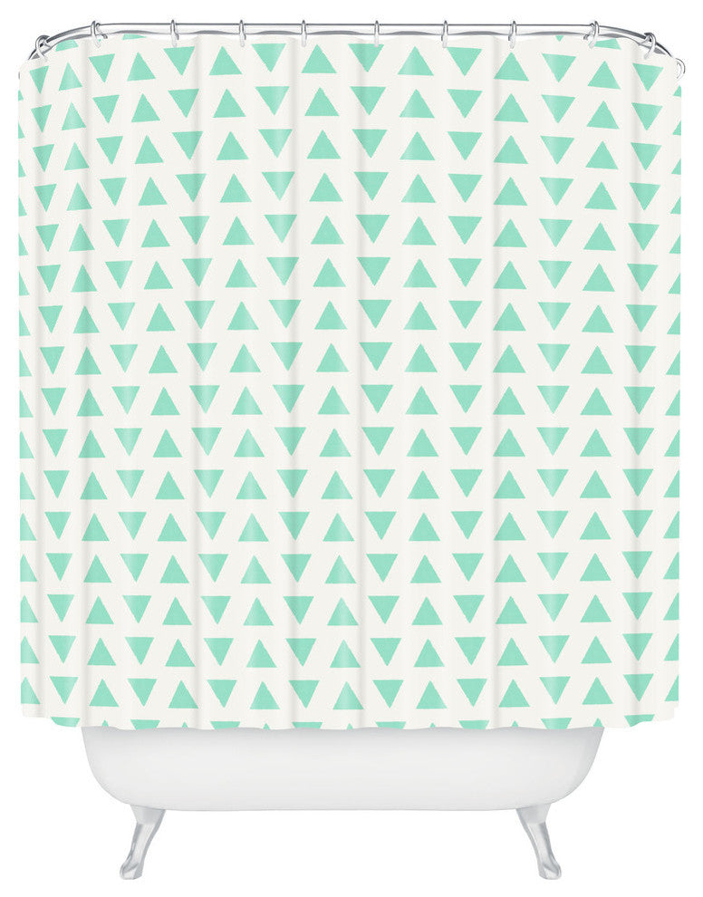 Allyson Johnson Minty Triangles Shower Curtain