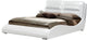 King Bed, White PU Bycast PU, CAFR Foam, MDF White PU