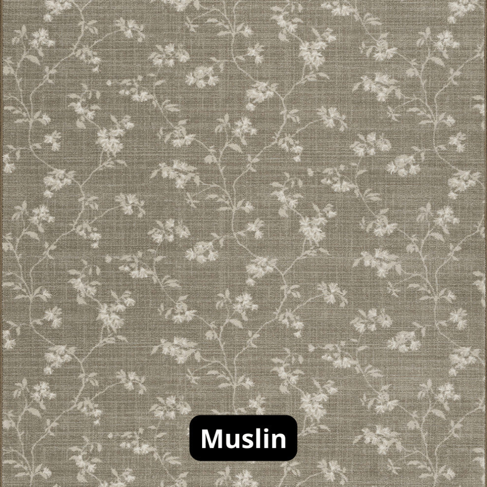 Floral Pattern 3/8 Thick Indoor Area Rug Carpet, Sable, 4x4
