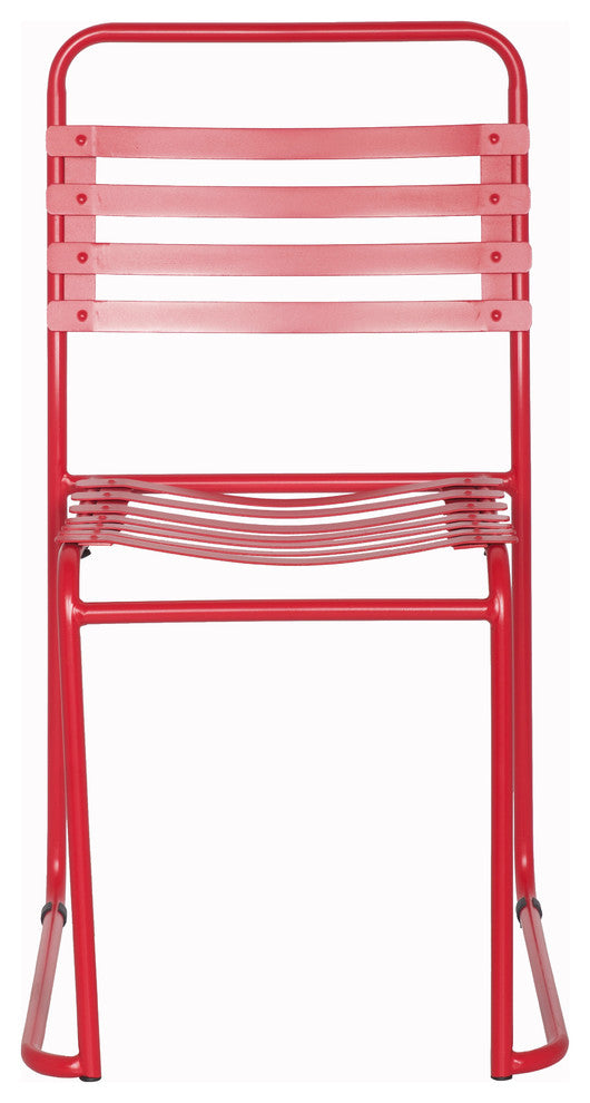 Montes Stackable Outdoor Dining Chair, Frosted Red (Set of 4)