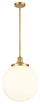 Beacon Pendant, Satin Gold, Matte White