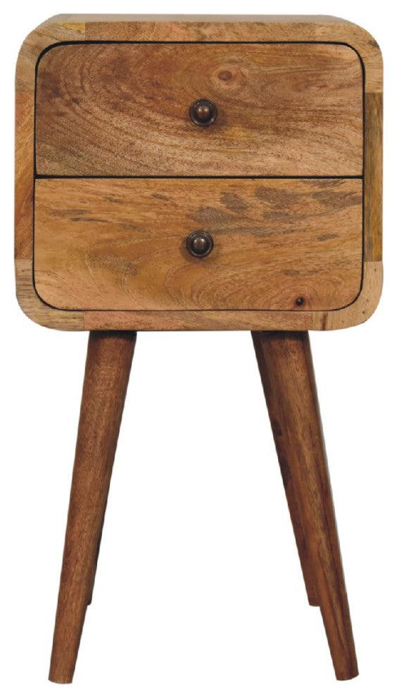 Mini Oak-ish Curved Nightstand