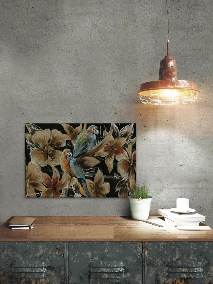 "Little Couple Blue Birds I" Framed Painting Print, 18"x12"