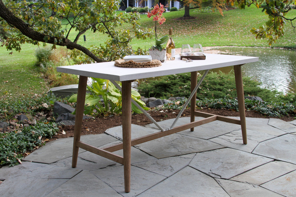 5-Piece Ivory Composite and Wheat Rope Counter Height Set