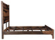 Damian Live Edge Solid Wood Panel Bed, Dark Brown, King