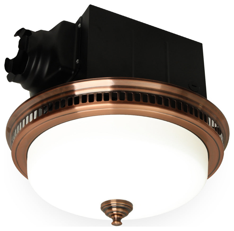 Bathroom Exhaust Fan  LED Light and Nightlight 110CFM 1.5 Sone Antique Copper